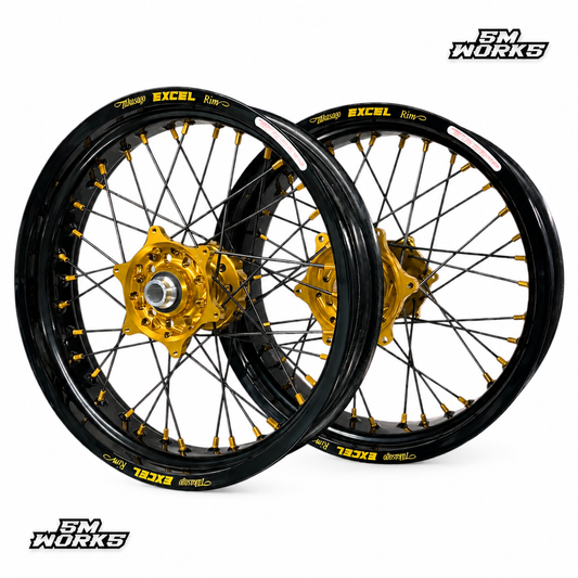 JEU DE JANTES SUPERMOTO EXCEL [GOLD EDITION]