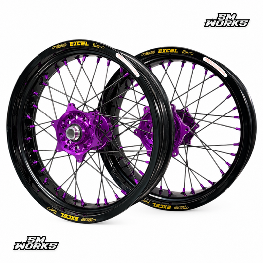 JEU DE JANTES SUPERMOTO EXCEL [PURPLE EDITION]