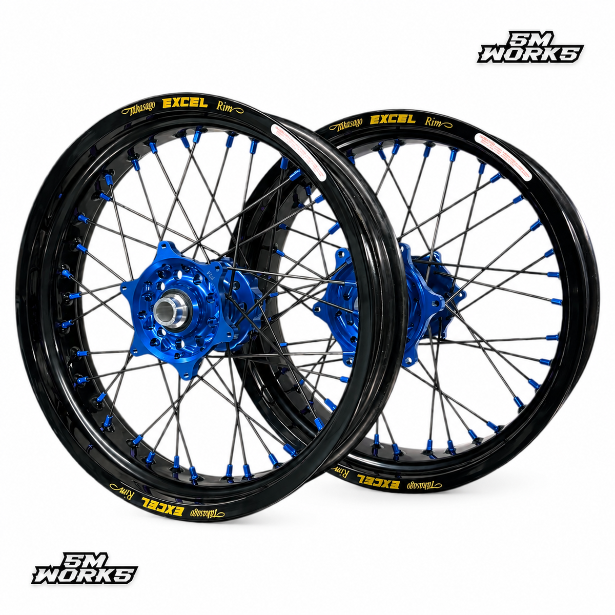 JEU DE JANTES SUPERMOTARD EXCEL [BLUE EDITION]
