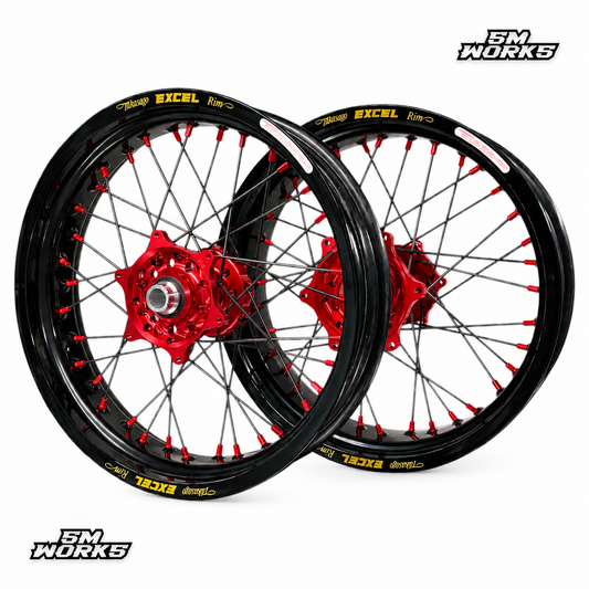 JEU DE JANTES SUPERMOTO EXCEL [RED EDITION]
