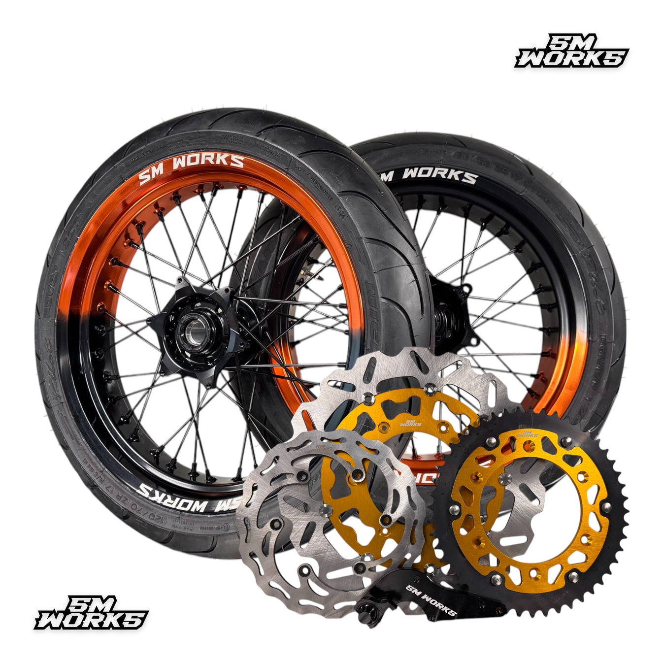 Sm57 Rims Suzuki Supermoto complete wheel set – SM WORKS - CUSTOM SUPERMOTO WHEELS