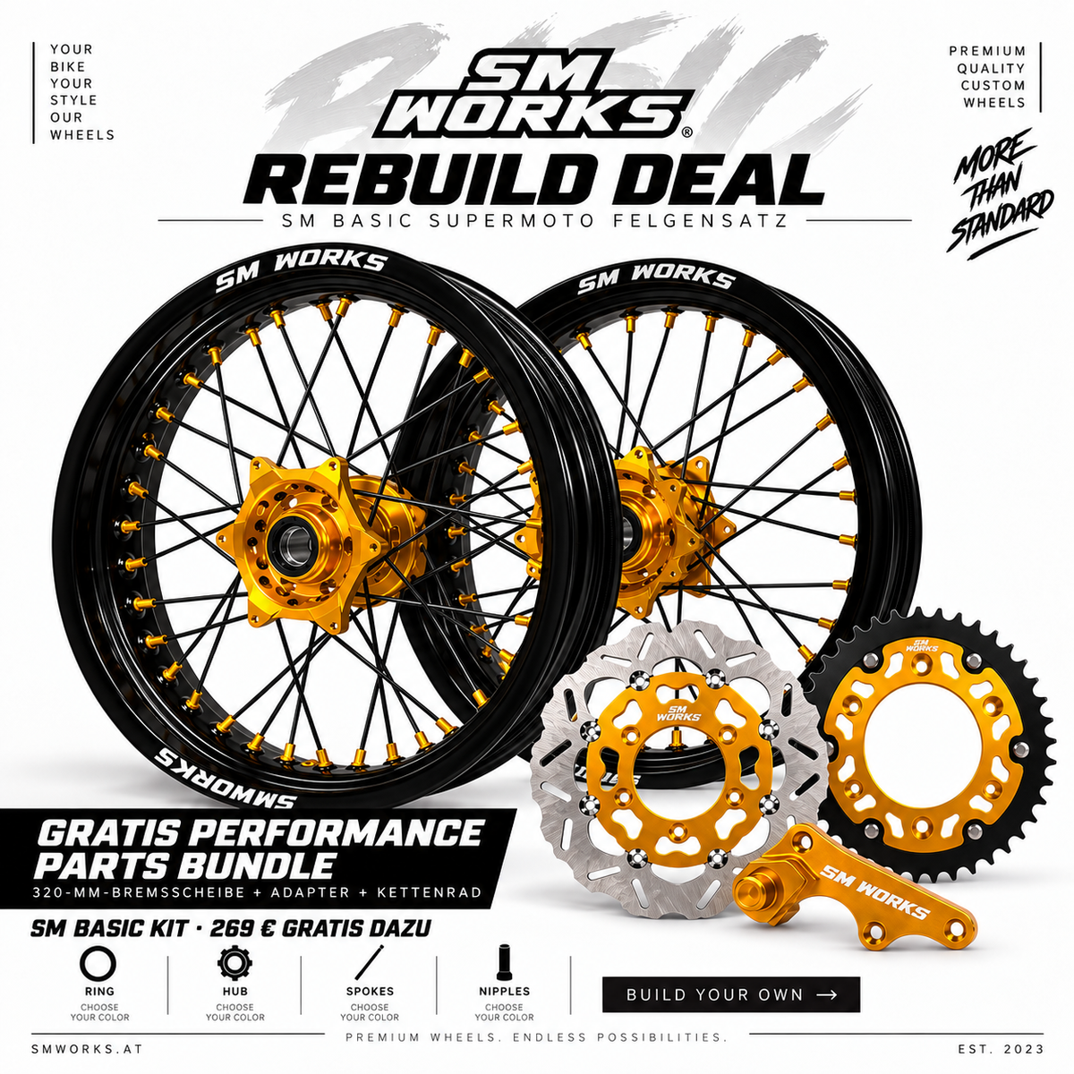 KIT DI RICOSTRUZIONE: SET CERCHI SUPERMOTO SM-BASIC
