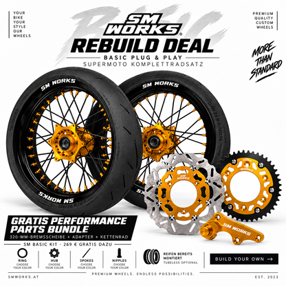 OFFERTA RIGENERAZIONE: SET COMPLETO RUOTE SUPERMOTO PLUG & PLAY